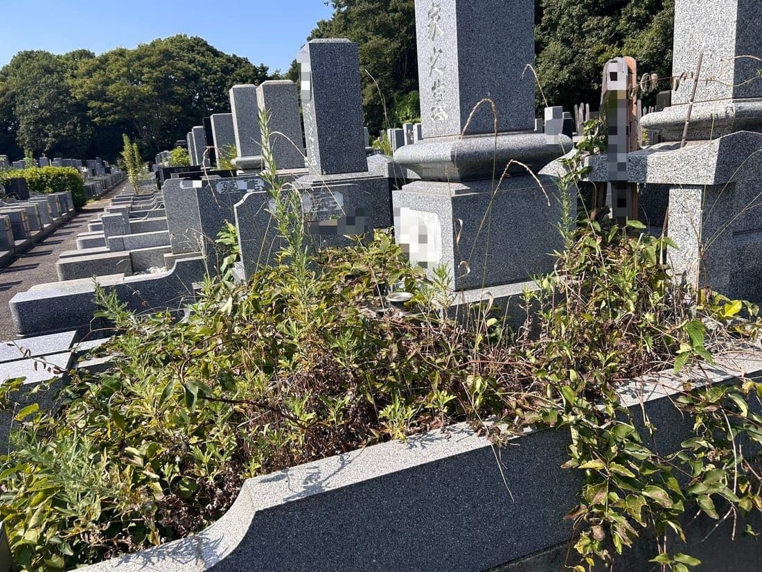 お墓参り・お墓掃除代行の清掃前